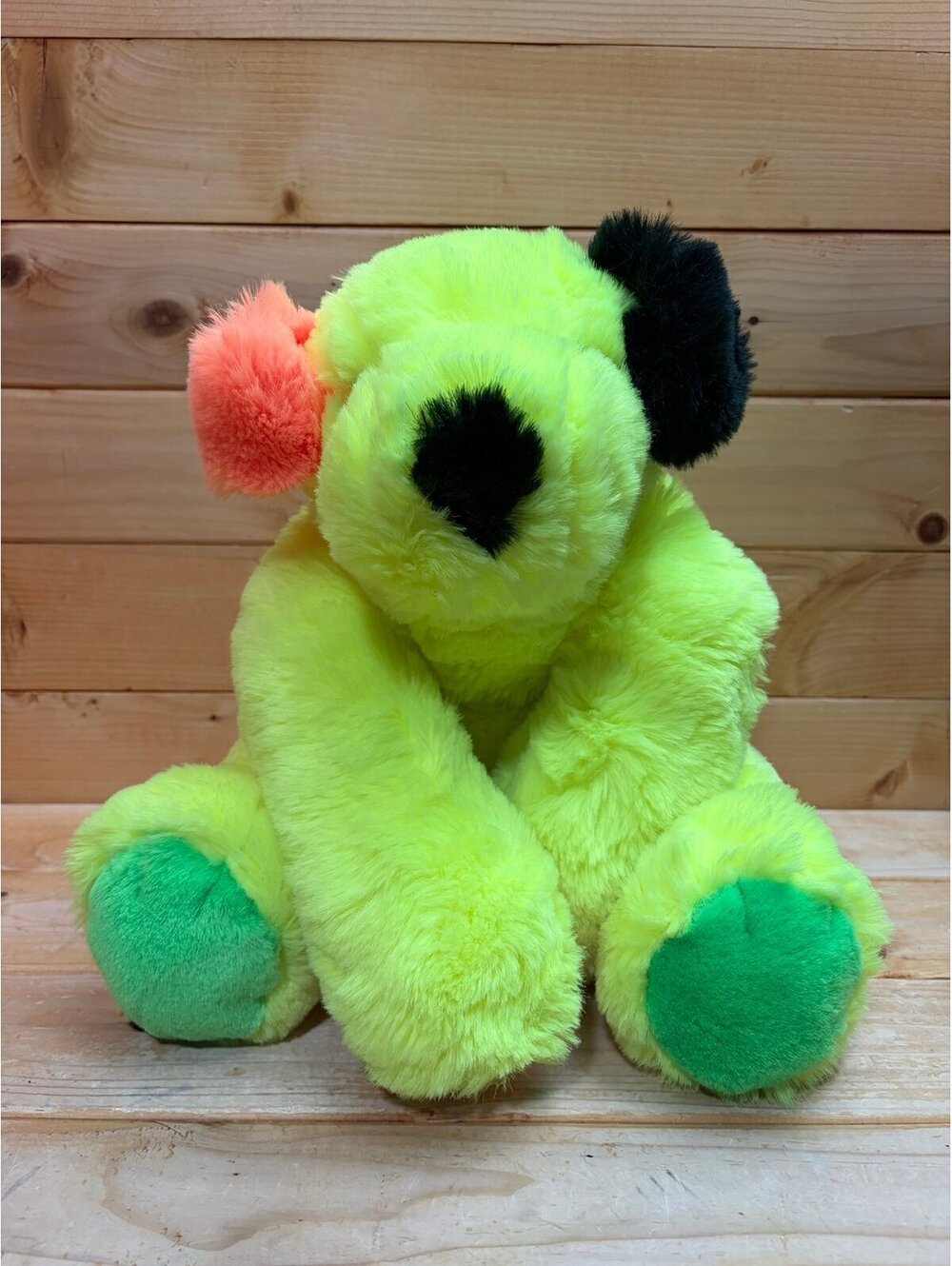 Vintage 90’s Extremely rare Neon Stuffins Plush Dog Stuffed Animal Toy